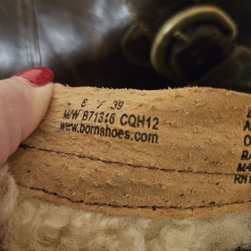 Born Brown Shearling-Lined Ankle Boots Womens Size 8M - Picture 5 of 5